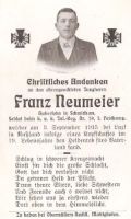 Sterbebild Neumeier Franz, Schmidham